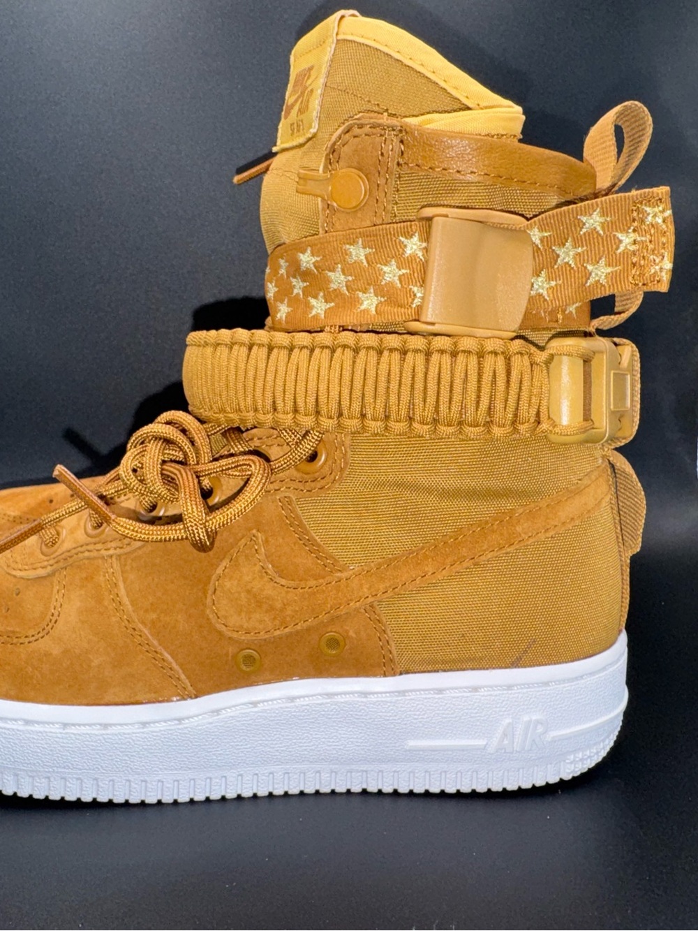 Nike SF Air Force 1 Wheat High Top Sneakers Women’s 7 Special Field AF1 Suede - Picture 4 of 15